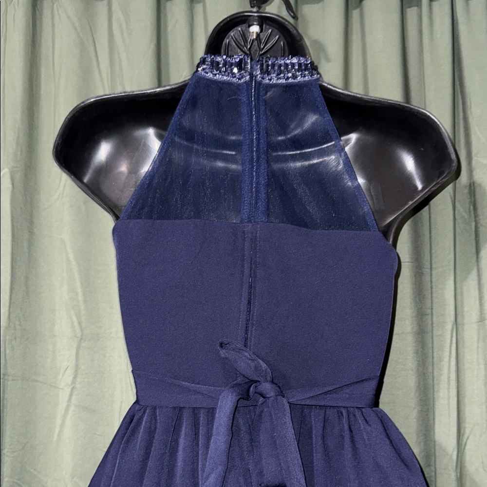 Rare Editions Navy Blue Halter Mini Dress - Picture 4 of 6
